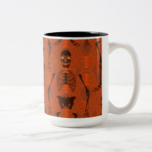 Black & Orange Skeletons Halloween Mug