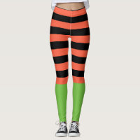 Black & Orange Stripes Green Bottom Fun Halloween