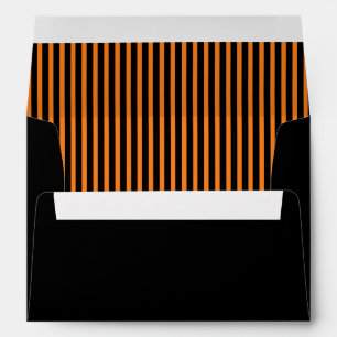 Black Orange Stripes Halloween Envelopes