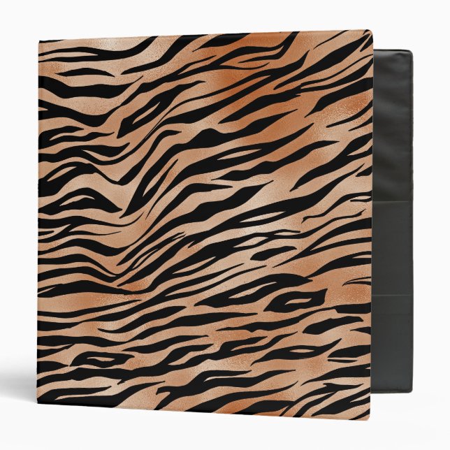 Black Orange Tiger Print Binder (Front/Inside)