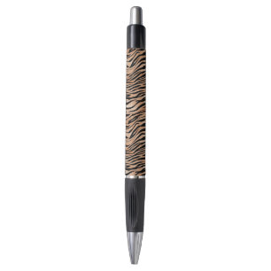 Black Orange Tiger Print Pen