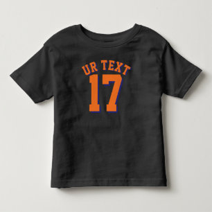 Black & Orange Toddler Sports Jersey Design T-shirt
