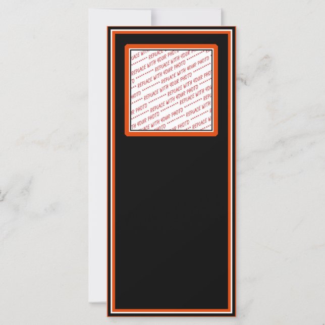 Black & Orange Trimmed Photo Template (Front)