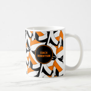 black orange volleyball team colours coach gift coffee mug