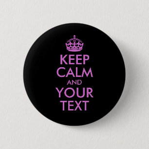 Black Orchid Keep Calm and Your Text 2 Inch Round Button