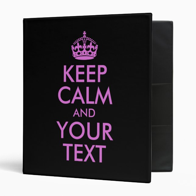 Black Orchid Keep Calm and Your Text Binder (Front/Inside)