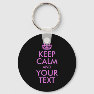 Black Orchid Keep Calm and Your Text Keychain