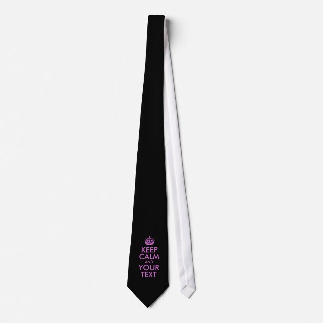 Black Orchid Keep Calm and Your Text Tie (Front)