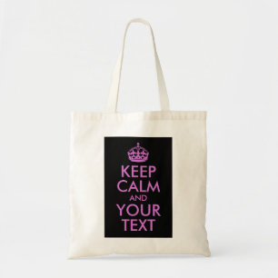 Black Orchid Keep Calm and Your Text Tote Bag
