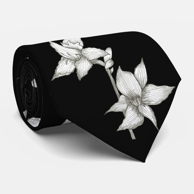 Black Orchid Tie (Rolled)