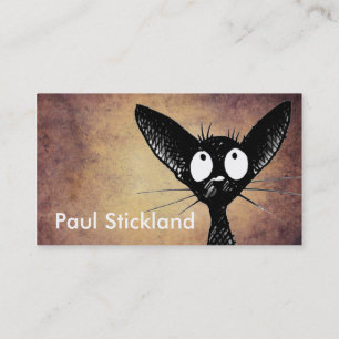 Black Oriental Cat Art Business Card
