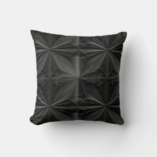 Black Origami Pattern Throw Pillow
