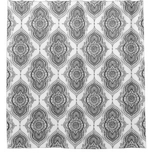 Black Ornate Abstract TearDrop Pattern