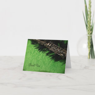 Black Ostrich and Clarinet Wedding Thank You