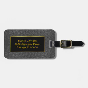 Black Ostrich Skin Look Custom Luggage Tage Tag