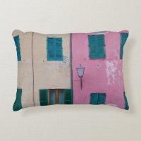 BLACK OUTDOOR SCONCE ON PINK PAINTED WALL