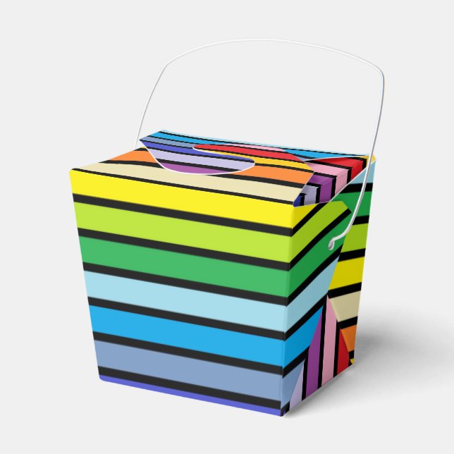 Black Outlined Broader Spectrum Rainbow Stripes Favor Box (Front Side)