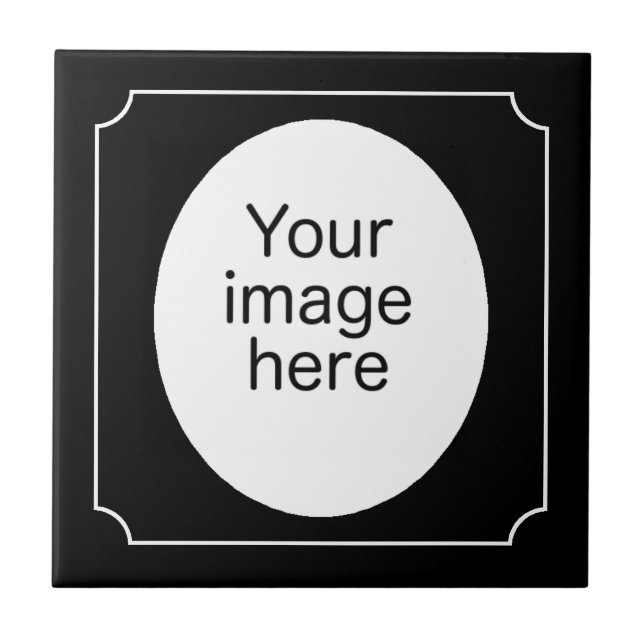 Black oval picture frame tile (Front)