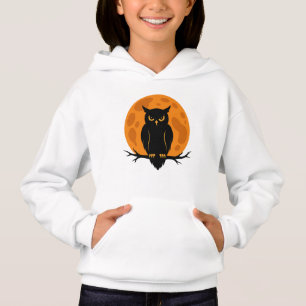 Black Owl & Full Moon Halloween Design
