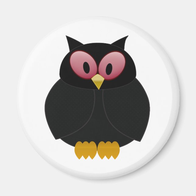 Black owl magnet (Front)