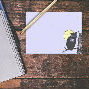 Black Owl Tree Moon Stars Post-it Notes