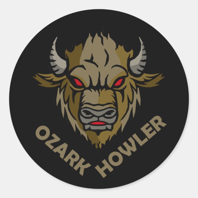Black Ozark Howler Classic Round Sticker (Front)