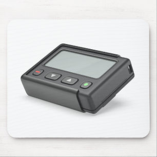 Black pager with blank screen mouse pad