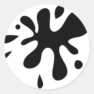 Black Paint Splat Classic Round Sticker