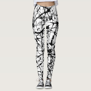 Black Paint Splatter Leggings