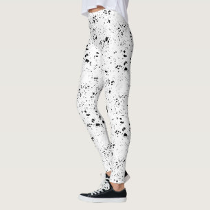 Black Paint Splatter Pattern Leggings