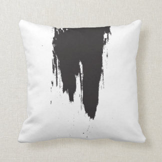 Black Paint Stroke Minimal Throw Pillow
