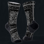 Black Paisley Bandana Print  Socks<br><div class="desc">Black paisley bandana print premium quality socks. Visit my shop for the entire bandana sock design collection.</div>