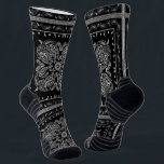 Black Paisley Bandana Print  Socks<br><div class="desc">Black paisley bandana print premium quality socks. Visit my shop for the entire bandana sock design collection.</div>
