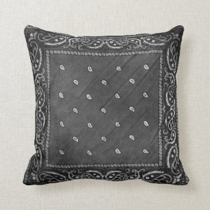Black Paisley Design Pillow