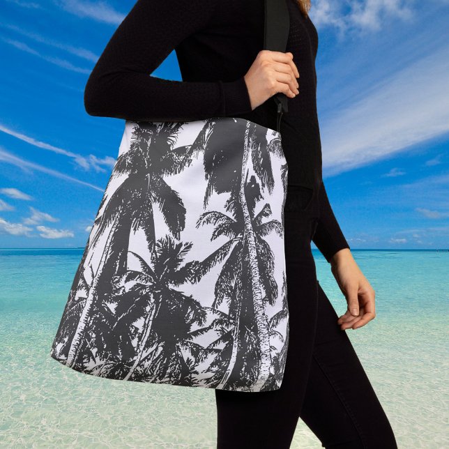 Black Palm Trees Large Crossbody Bag (Creator Uploaded)