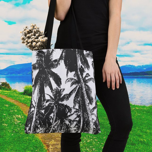 Black Palm Trees Large Shoulder Bag (Creator Uploaded)