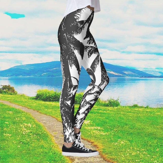 Black Palm Trees Leggings (Creator Uploaded)