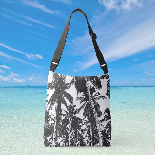 Black Palm Trees Medium Crossbody Bag (Creator Uploaded)