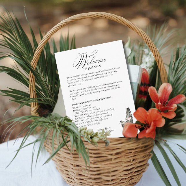 Black Palm Wedding Itinerary Card (Wedding Itinerary Card)