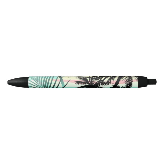 Black palms at sunset black ink pen (Front)