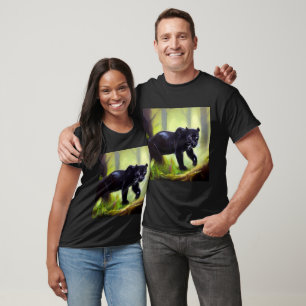 Black Panther (4) Wild Cat  T-Shirt