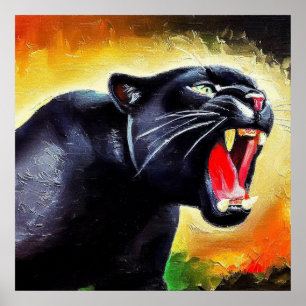 Black Panther (7) Wild Cat Poster