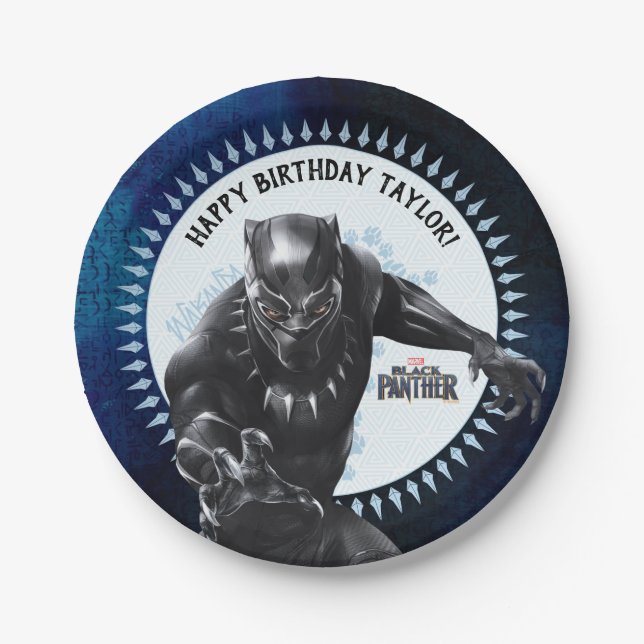 Black Panther | Birthday Paper Plate (Front)