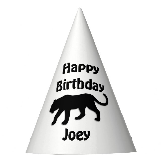 Black Panther Birthday Party Hat (Front)