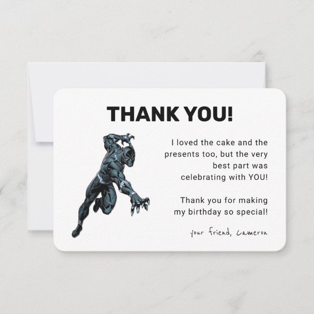 Black Panther Birthday Thank You Invitation (Front)