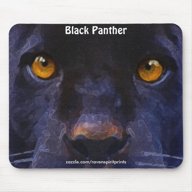 Black Panther (Black Jaguar) Face Art Mousepad (Front)