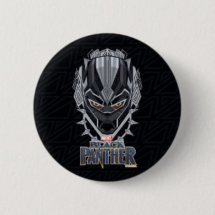 Black Panther   Black Panther Head Emblem 2 Inch Round Button