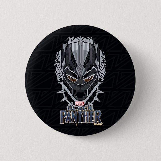 Black Panther | Black Panther Head Emblem 2 Inch Round Button (Front)