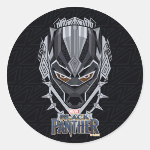 Black Panther   Black Panther Head Emblem Classic Round Sticker