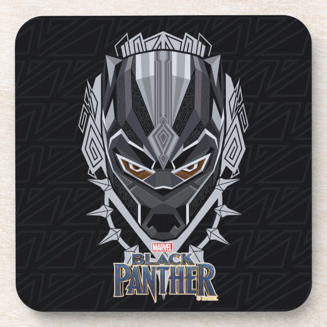 Black Panther | Black Panther Head Emblem Coaster (Front)